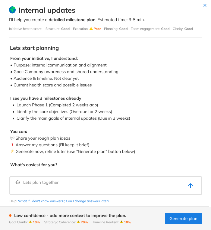 Milestone Planner, step one