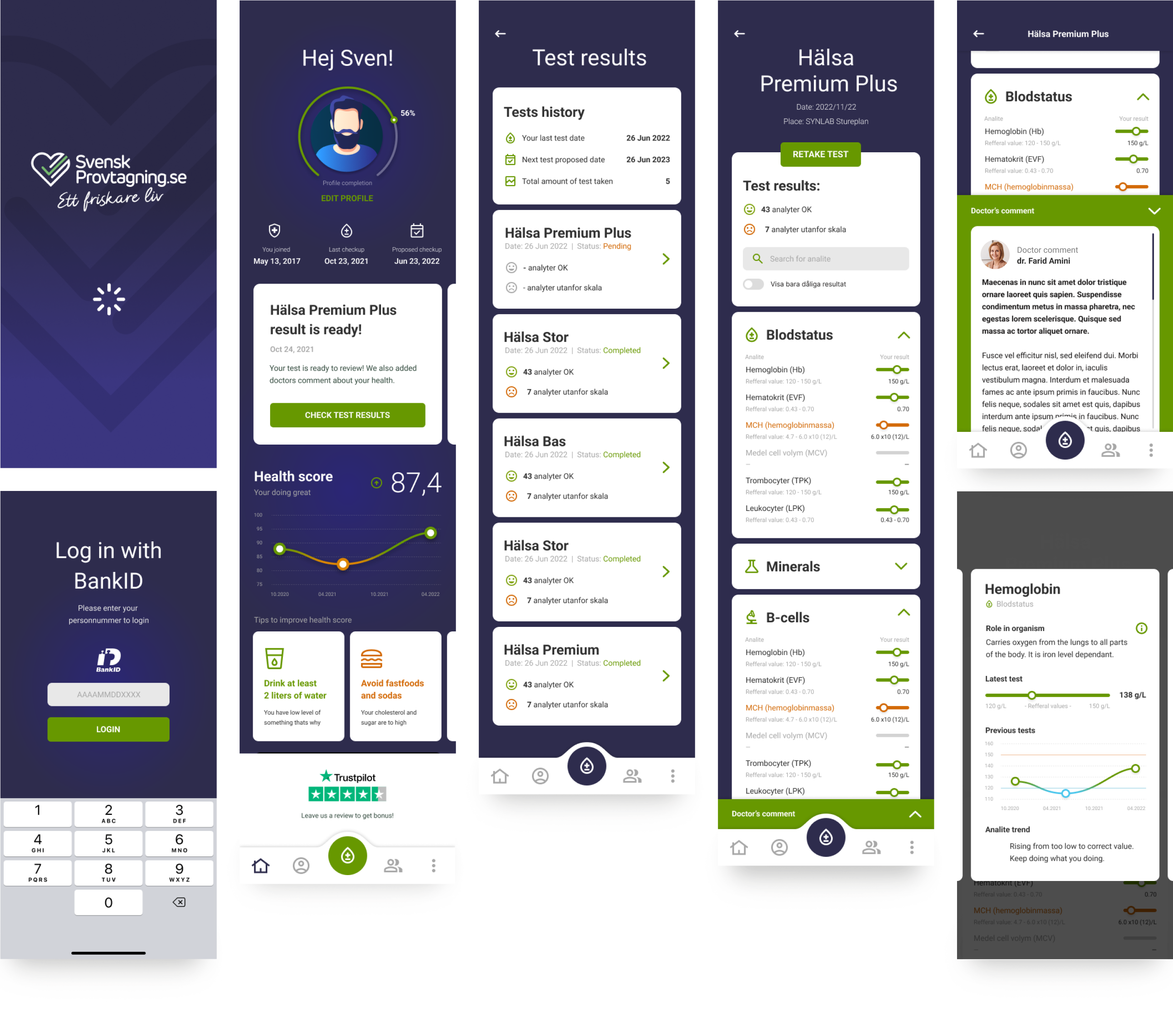 The app on mobile